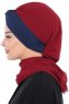 Gill - Bordeaux & Navy Blue Chiffon Turban
