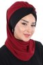 Gill - Bordeaux & Black Chiffon Turban