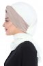Gill - Creme & Taupe Chiffon Turban