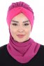 Gill - Fuchsia & Fuchsia Chiffon Turban