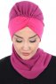 Gill - Fuchsia & Fuchsia Chiffon Turban