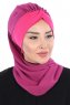 Gill - Fuchsia & Fuchsia Chiffon Turban