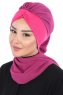 Gill - Fuchsia & Fuchsia Chiffon Turban