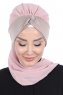 Gill - Dusty Pink & Taupe Chiffon Turban