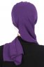 Gill - Purple & Creme Chiffon Turban