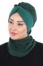 Gill - Dark Green & Dark Green Chiffon Turban