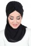 Gill - Black & Black Chiffon Turban