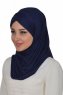 Hilda - Navy Blue Cotton Hijab