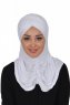 Hilda - White Cotton Hijab
