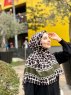 Iza - Black & Khaki Patterned Cotton Hijab - Mirach