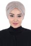 Jill - Taupe Cotton Turban - Ayse Turban