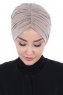 Jill - Taupe Cotton Turban - Ayse Turban