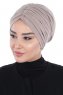 Jill - Taupe Cotton Turban - Ayse Turban