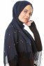 Kadri - Navy Blue Hijab With Pearls - Özsoy