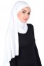 Kaisa - White Practical Cotton Hijab