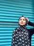 Kenza - Black Patterned Cotton Hijab - Mirach