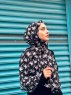 Kenza - Black Patterned Cotton Hijab - Mirach
