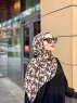 Lamia - Creme Patterned Crepe Hijab - Mirach