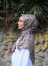Mahmuna - Taupe Patterned Satin Hijab