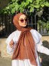Malala - Brick Red Patterned Cotton Hijab
