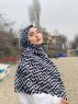 Meher - Black Patterned Cotton Hijab