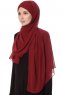 Mehtap - Bordeaux Practical One Piece Chiffon Hijab