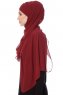 Mehtap - Bordeaux Practical One Piece Chiffon Hijab