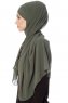 Mehtap - Khaki Practical One Piece Chiffon Hijab