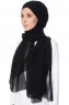 Mehtap - Black Practical One Piece Chiffon Hijab