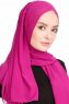 Merve Mörk Fuchsia Krep Chiffon Hijab 4A1737d
