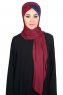 Mikaela - Bordeaux & Navy Blue Practical Cotton Hijab