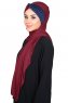 Mikaela - Bordeaux & Navy Blue Practical Cotton Hijab