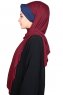 Mikaela - Bordeaux & Navy Blue Practical Cotton Hijab
