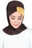 Mikaela - Brown & Mustard Practical Cotton Hijab