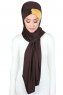 Mikaela - Brown & Mustard Practical Cotton Hijab