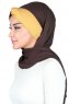 Mikaela - Brown & Mustard Practical Cotton Hijab