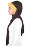 Mikaela - Brown & Mustard Practical Cotton Hijab
