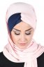 Mikaela - Dusty Pink & Navy Blue Practical Cotton Hijab