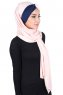Mikaela - Dusty Pink & Navy Blue Practical Cotton Hijab