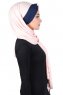 Mikaela - Dusty Pink & Navy Blue Practical Cotton Hijab