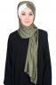Mikaela - Khaki & Creme Practical Cotton Hijab