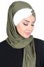 Mikaela - Khaki & Creme Practical Cotton Hijab
