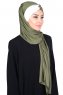Mikaela - Khaki & Creme Practical Cotton Hijab