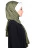 Mikaela - Khaki & Creme Practical Cotton Hijab