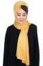 Mikaela - Mustard & Brown Practical Cotton Hijab