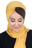 Mikaela - Mustard & Brown Practical Cotton Hijab