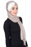 Mikaela - Taupe & Creme Practical Cotton Hijab