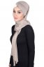 Mikaela - Taupe & Creme Practical Cotton Hijab