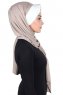 Mikaela - Taupe & Creme Practical Cotton Hijab