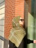Muna - Khaki Patterned Crepe Hijab - Mirach